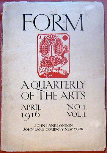 Image for FORM. A Quarterly Journal Containing Poetry, Sketches, Articles of Literary and Critical Interest Combined with Prints, Woodcuts, Lithographs, Calligraphy, Decorations and Initials. Edited by Austin O. Spare and Francis Marsden. [Cover Title: FORM. A Quarterly Of The Arts].