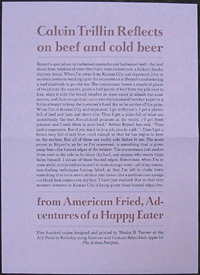 Image for Calvin Trillin Reflects on beef and cold beer. from American Fried, Adventures of a Happy Eater.