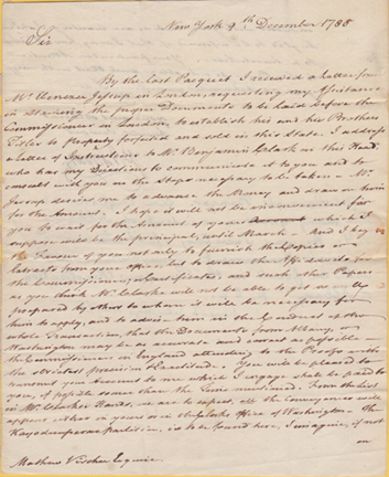Image for An Autograph Letter, NY, 1785.