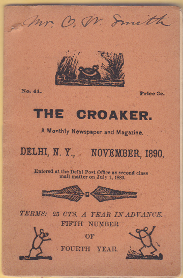 Image for The Monthly Croaker.