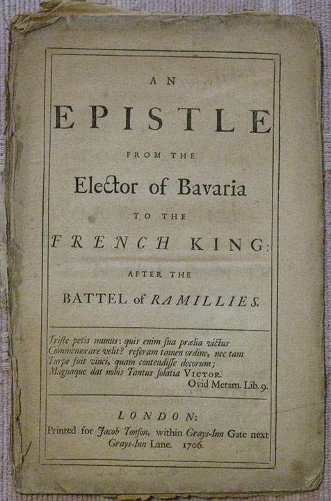 Image for An Epistle from the Elector of Bavaria to the French King: after the Battel of Ramillies.
