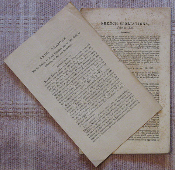 Image for French Spoliations, Prior to 1800. [with] Brief Reasons Why the Sufferers by French Spoliations prior to 1800, should be indemnified by their own Government.