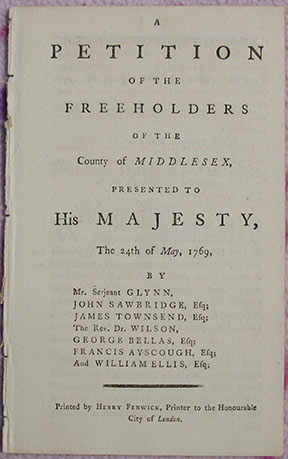 Image for A Petition of the Freeholders of the County of Middlesex, Presented to His Majesty, The 24th of May, 1769.