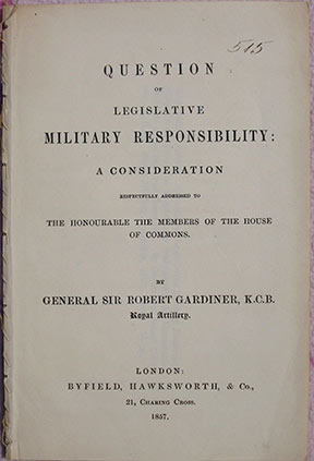 Image for Question of Legislative Military Responsibility: A Consideration ....