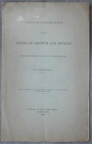 Image for Values in Classification of the Stages of Growth and Decline. With Propositions For a New Nomenclature.