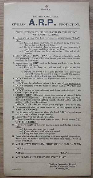 Image for Instructions To Be Observed in the Event of Enemy Action.