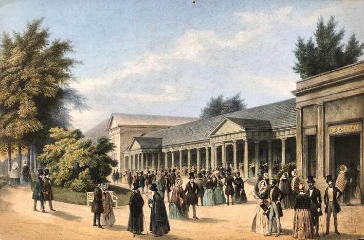 Image for Das Riesengebirge. No. 9. Die Elisenballe zu Ober-Salzbrunn. / Le Portique d'Elise a Ober-Salzbrunn.