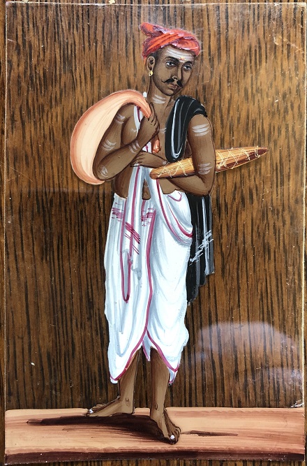 Image for Miniature Painting on Mica, possibly of an Indian Beggar, or Sannyasi.