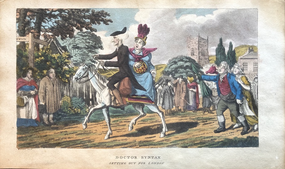 Image for Doctor Syntax Setting Out for London.  [From: The Tour of Doctor Syntax Through London, or the Pleasures and Miseries of the Metropolis. A Poem. By Doctor Syntax. Third Edition.]