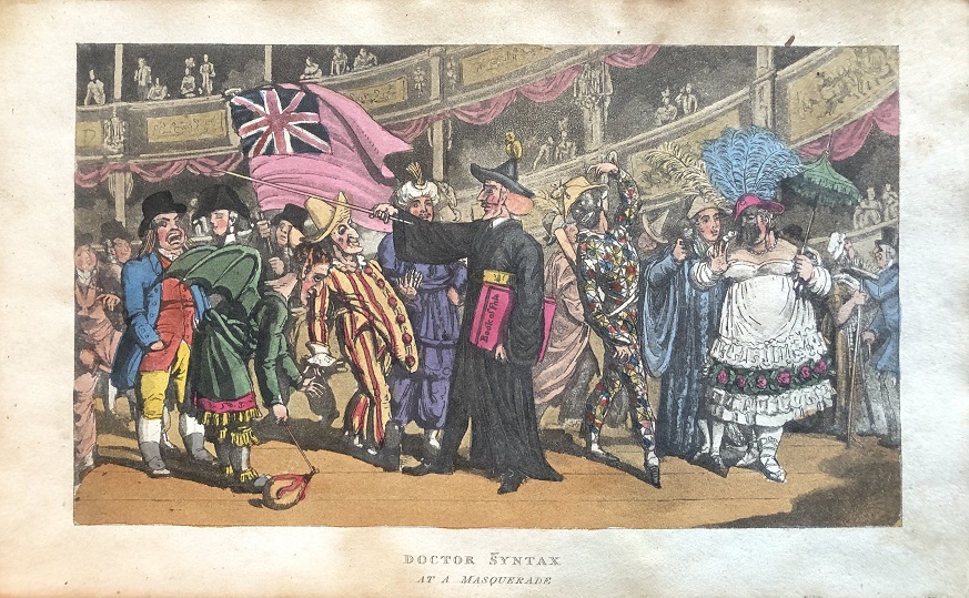 Image for Doctor Syntax At A Masquerade.  [From: The Tour of Doctor Syntax Through London, or the Pleasures and Miseries of the Metropolis. A Poem. By Doctor Syntax. Third Edition.]
