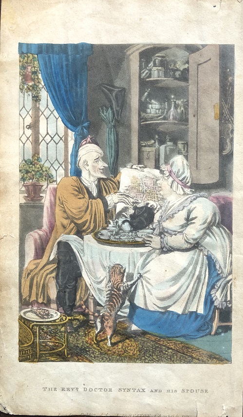 Image for The Revd. Doctor Syntax and His Spouse.  [From: The Tour of Doctor Syntax Through London, or the Pleasures and Miseries of the Metropolis. A Poem. By Doctor Syntax. Third Edition.]