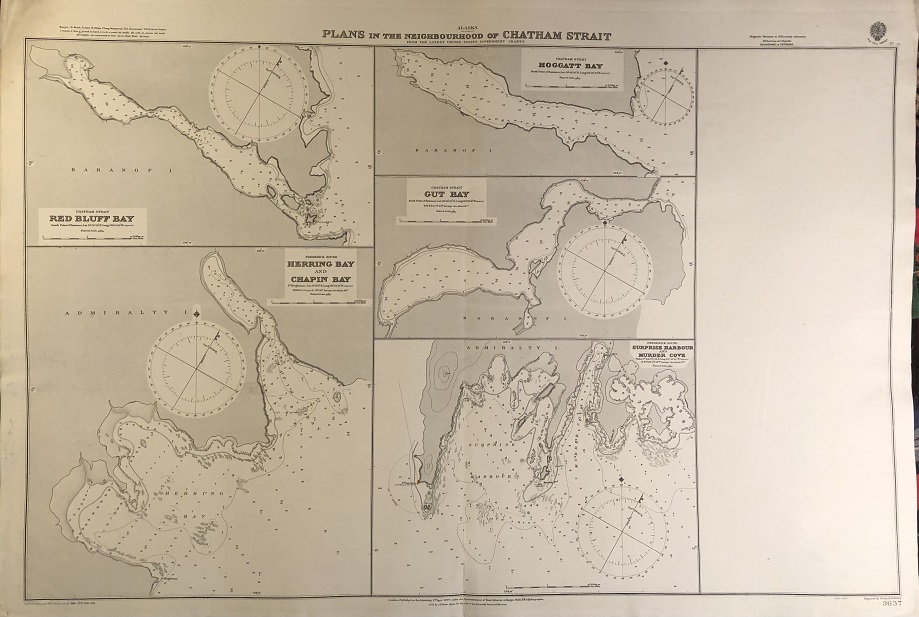 Image for Alaska. Plans in the Neighbourhood of Chatham Strait. From the Latest United States Government Charts.