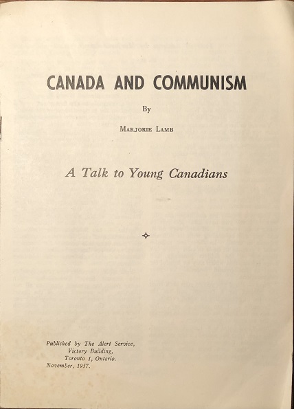 Image for Canada and Communism. A Talk to Young Canadians.