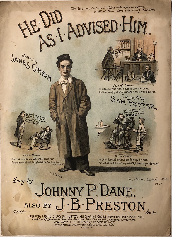Image for He Did As I Advised Him. Written by James Curran. Composed by Sam Potter.