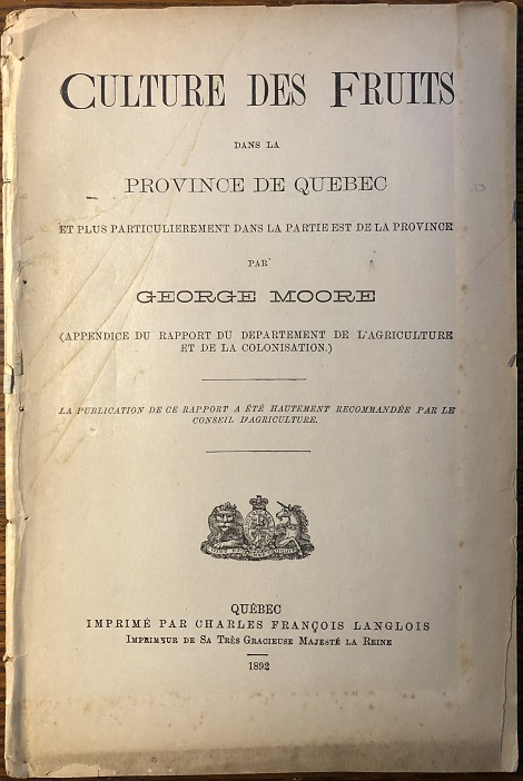 Image for Culture des Fruits dans la Province de Québec et plus particulièrement dans la partie est de la Province. (Appendice du Rapport du Département de l'Agriculture et de la Colonisation.)