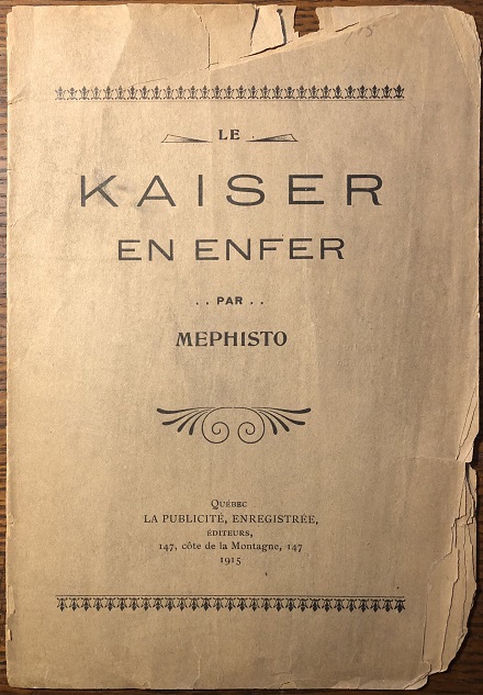 Image for Le Kaiser en Enfer. Par Mephisto.