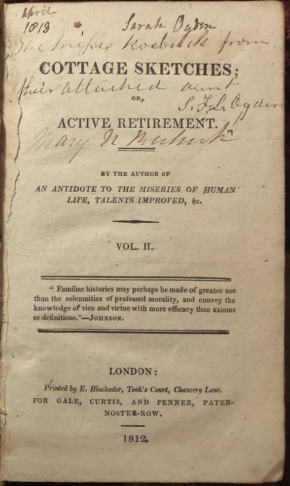 Image for Cottage Sketches; or, Active Retirement. By the Author of An Antidote to the Miseries of Human Life, Talents Improved, &c.