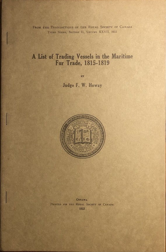 Image for A List of Trading Vessels in the Maritime Fur Trade, 1815-1819.