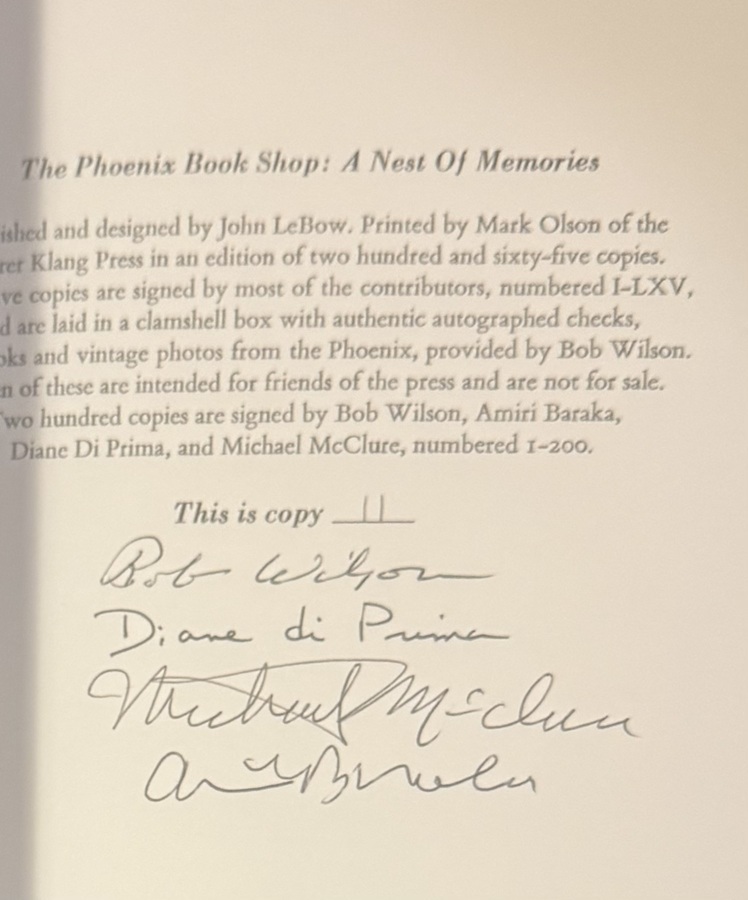 The Phoenix Book Shop. A Nest of Memories.