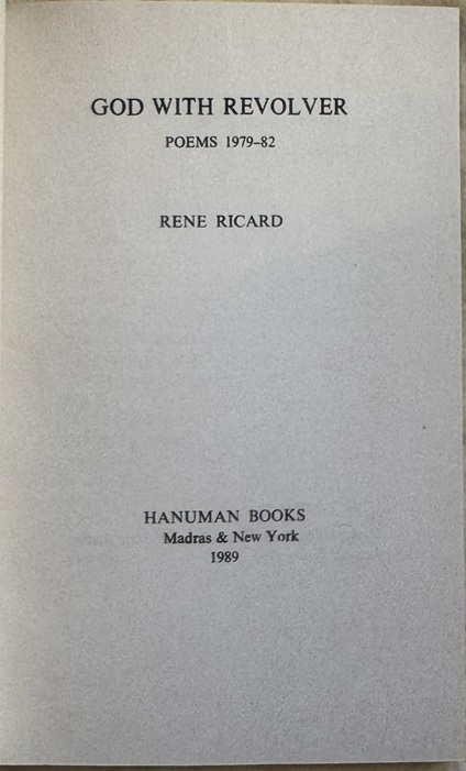God With Revolver. Poems 1979-82.